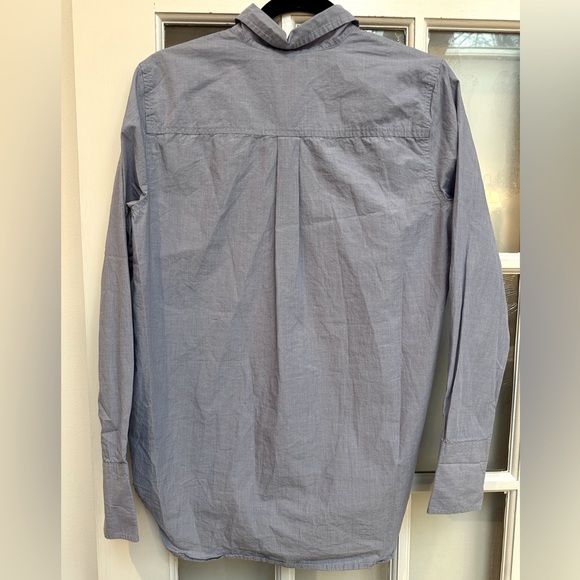 J. Crew Periwinkle Blue Button-Up Shirt with Gold Sequin Stripe Accents Size 6 S - Picture 4 of 13